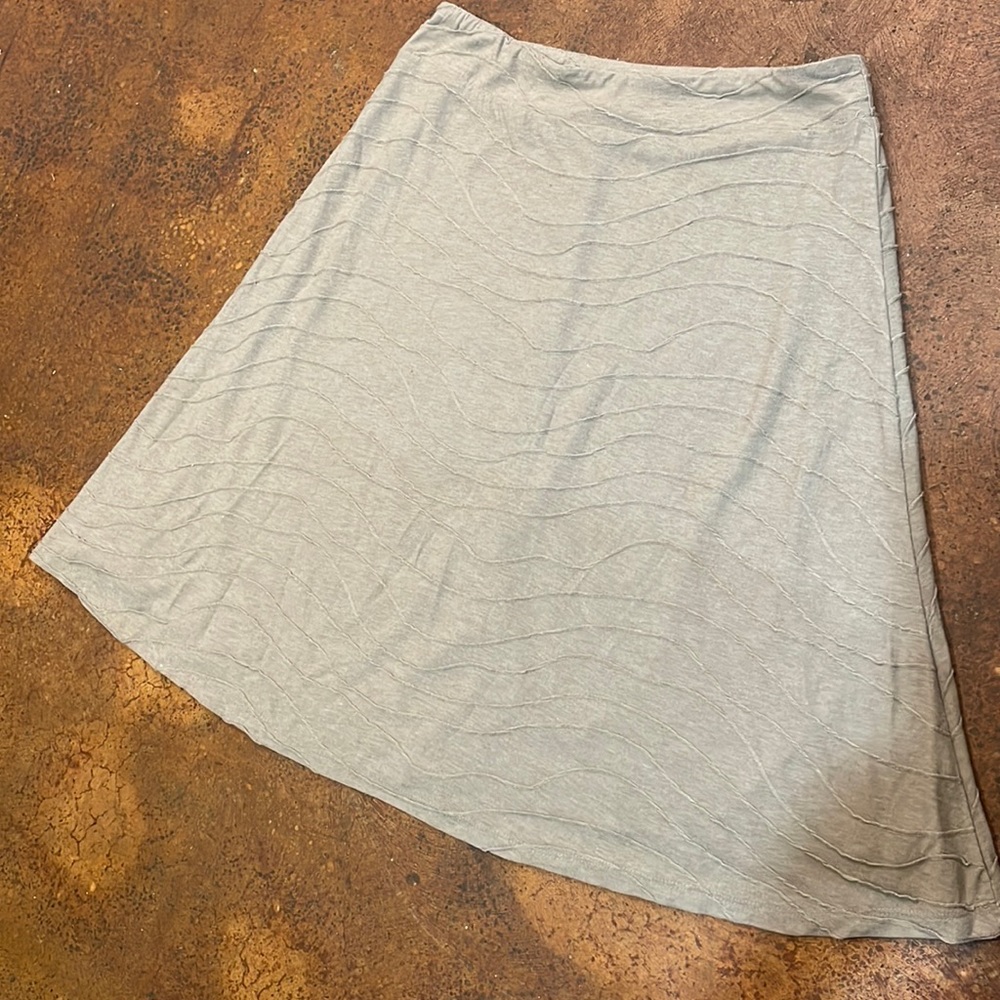 🍉 Larry Levine Size 16 Taupe Stretch A-Line Flared Lined Skirt